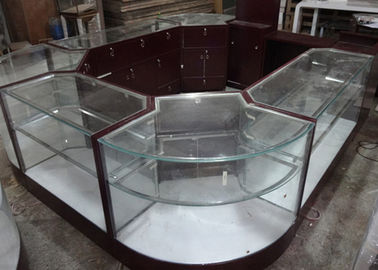 Vidro Temperado Cristalino Mobiliário de quiosque Full View Forma redonda com luzes