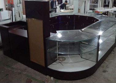 Vidro Temperado Cristalino Mobiliário de quiosque Full View Forma redonda com luzes
