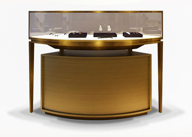 Luxury Veneer Inox Jewellery Shop Display Counters / Jewellery Display Cases