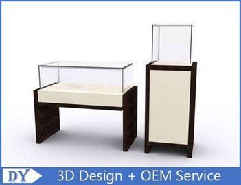 OEM MDF Quadrado Retangular Pedestal Caso de Display Com Iluminação / Gabinete de Display de Vidro