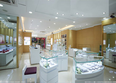 Loja de retalho Iluminada Jóias comerciais Caixa de display de parede Cor branca brilhante