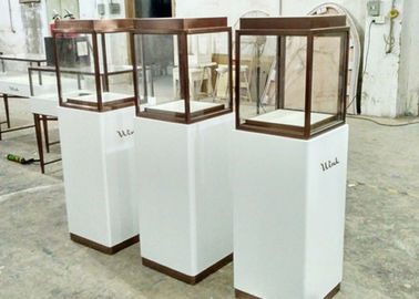 Casos de vitrine de vidro personalizados de luxo / armários de vitrine de museu luzes de faixa ocultas