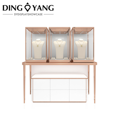 High End Custom Made Tabletop Jewelry Display Case, Vitrines de jóias de boa qualidade, Ofereça serviço de design 3D de loja inteira