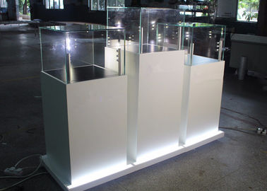 Moderno de vidro de madeira Jewelry Show Display / Pedestal Display Case