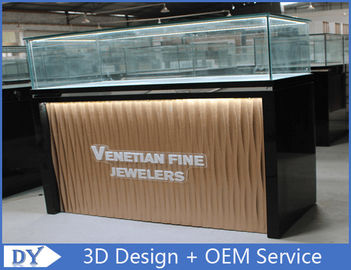 Contagens de exposição de vidro de joalheria de design moderno personalizado Com luzes led