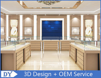 Jewelers Showroom / Jewelry Display Cases Beige com acabamento de laca Atraente