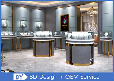 3D Design Store Jewelry Display Cases In Custom Size Logo / Mobiliário de loja de jóias