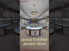 Caixa de visualização de vidro de pintura branca de cor fechável para exposição de jóias